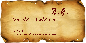Noszál Györgyi névjegykártya